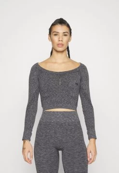 Seamless Cropped Longsleeve - Long Sleeved Top - Black