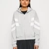 Even&Odd Zip-Up Sweatshirt - Light Grey/White