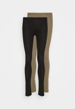 Even&Odd 2 Pack - Leggings - Trousers - Black/Dark Green -Even&Odd 0d2ddaf9d12a481b899b5fa55a52190d