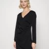 Even&Odd Woven Drape Mini Dress- Cocktail Dress / Party Dress - Black