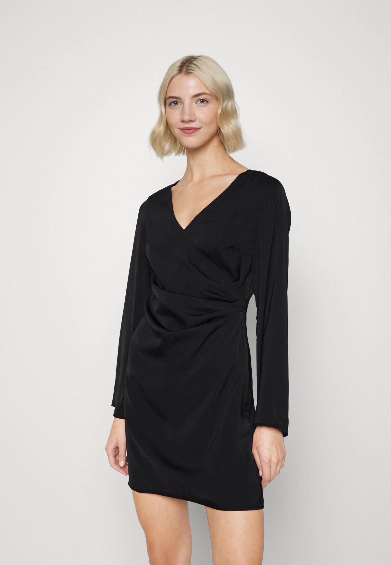 Even&Odd Woven Drape Mini Dress- Cocktail Dress / Party Dress - Black 1 Even&Odd Woven Drape Mini Dress- Cocktail Dress / Party Dress - Black