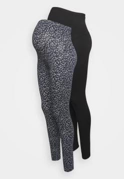 Printed 2 Pack - Leggings - Trousers - Black/ Dark Blue -Even&Odd 11ae240536b04b20b9cdd05eb61a7c65