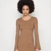 Even&Odd Knit Loose Fit Flared Sleeves Dress - Jumper Dress - Camel