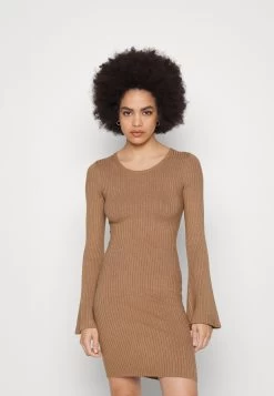 Even&Odd Knit Loose Fit Flared Sleeves Dress - Jumper Dress - Camel
