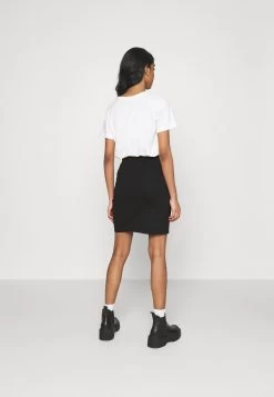Even&Odd Asymetric Overlap Wrap Mini High Waisted Skirt - Pencil Skirt - Black -Even&Odd 17980c02c30940dbb5eef43ab569ab76