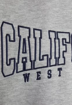 Even&Odd Poloneck With Collar And Embroidery - Sweatshirt - Mottled Light Grey -Even&Odd 17f0bfee7bdc43479d783cb335e79660