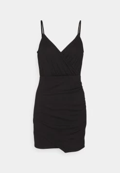 Even&Odd Strappy Warp Mini Bodycon Punto Dress - Shift Dress - Black -Even&Odd 1aeeda312fb442ac8b5f0195c9f35d52