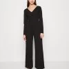 Even&Odd Wide Leg Long Sleeves Bodice - Jumpsuit - Black
