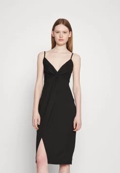 Even&Odd Eo-Ss23-C144-Sj / Strappy V Neck Knot Front Waist Midi Dress / 302 - Red - Day Dress - 802 - Black -Even&Odd 23d508aa3f874e3baf279a0c7a9eb050