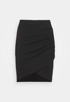 Even&Odd Asymetric Overlap Wrap Mini High Waisted Skirt - Pencil Skirt - Black -Even&Odd 26ec337f6164479d83b7661e14b9402f