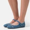 Even&Odd Ankle Strap Ballet Pumps - Blue