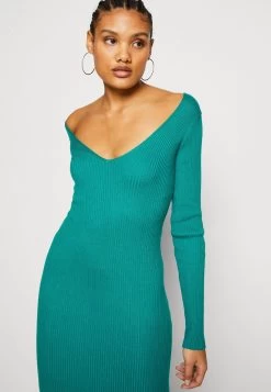 Even&Odd V Ausschnitt Midi Bodycon Strickkleid - Shift Dress - Green -Even&Odd 41d4a7fb0b9c45aabe5b05c724042bd2