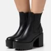Platform Ankle Boots - Black