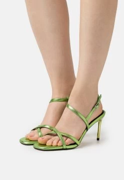 Even&Odd Leather- High Heeled Sandals - Green