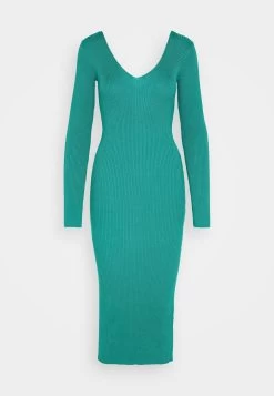 Even&Odd V Ausschnitt Midi Bodycon Strickkleid - Shift Dress - Green -Even&Odd 4c005a76e1634d389fcef7a607a303a2