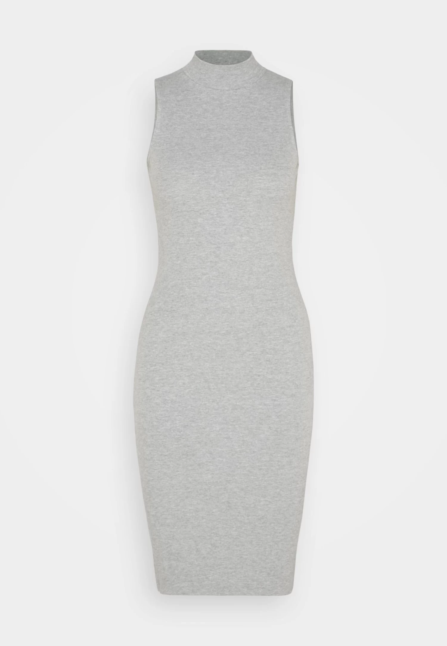 Even&Odd Perkin Neck Midi Bodycon Dress - Jersey Dress - Mottled Grey 5 Even&Odd Perkin Neck Midi Bodycon Dress - Jersey Dress - Mottled Grey - Image 5