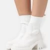 Platform Ankle Boots - White