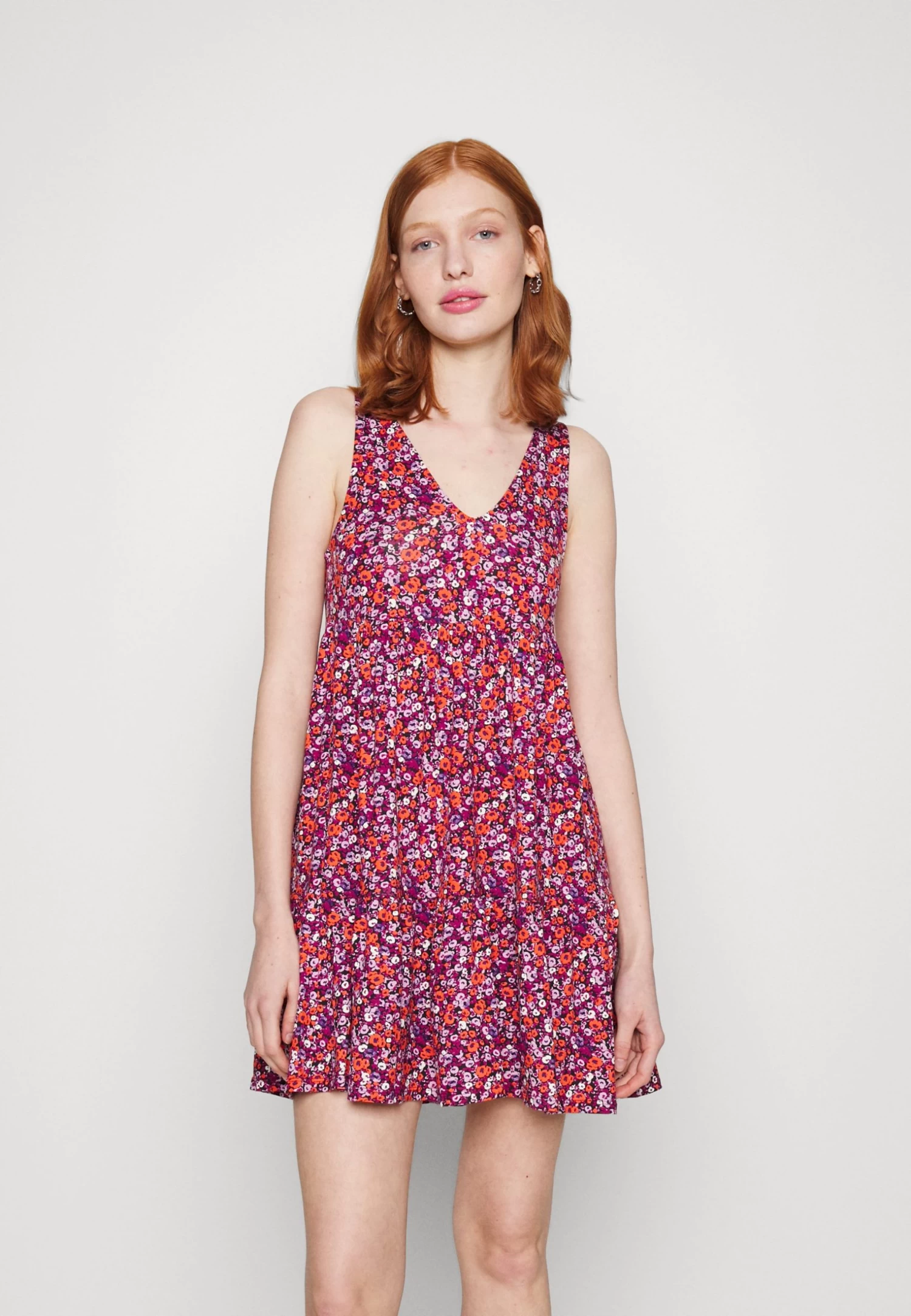 Even&Odd Sleeveless V Neck Volant Hem Flared Mini Dress (Eo-Ss23-C135-Sj) / Black - 802_Pink - 402_Orange - 205 - Day Dress - Black - 802_Pink - 402_Orange - 205 1 Even&Odd Sleeveless V Neck Volant Hem Flared Mini Dress (Eo-Ss23-C135-Sj) / Black - 802_Pink - 402_Orange - 205 - Day Dress - Black - 802_Pink - 402_Orange - 205