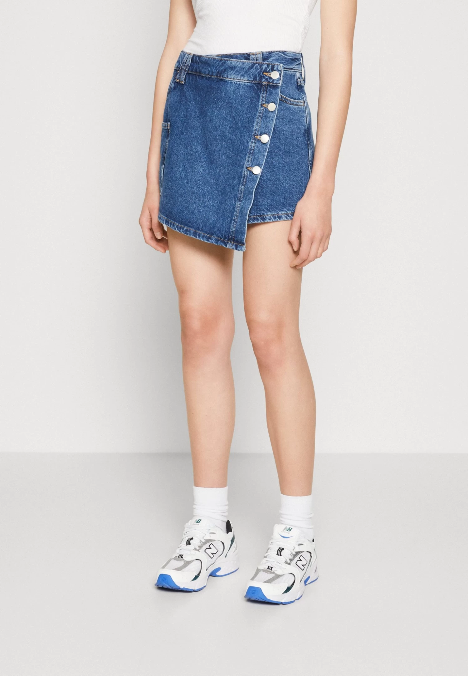 Even&Odd Mini Skirt - Blue Denim 1 Even&Odd Mini Skirt - Blue Denim