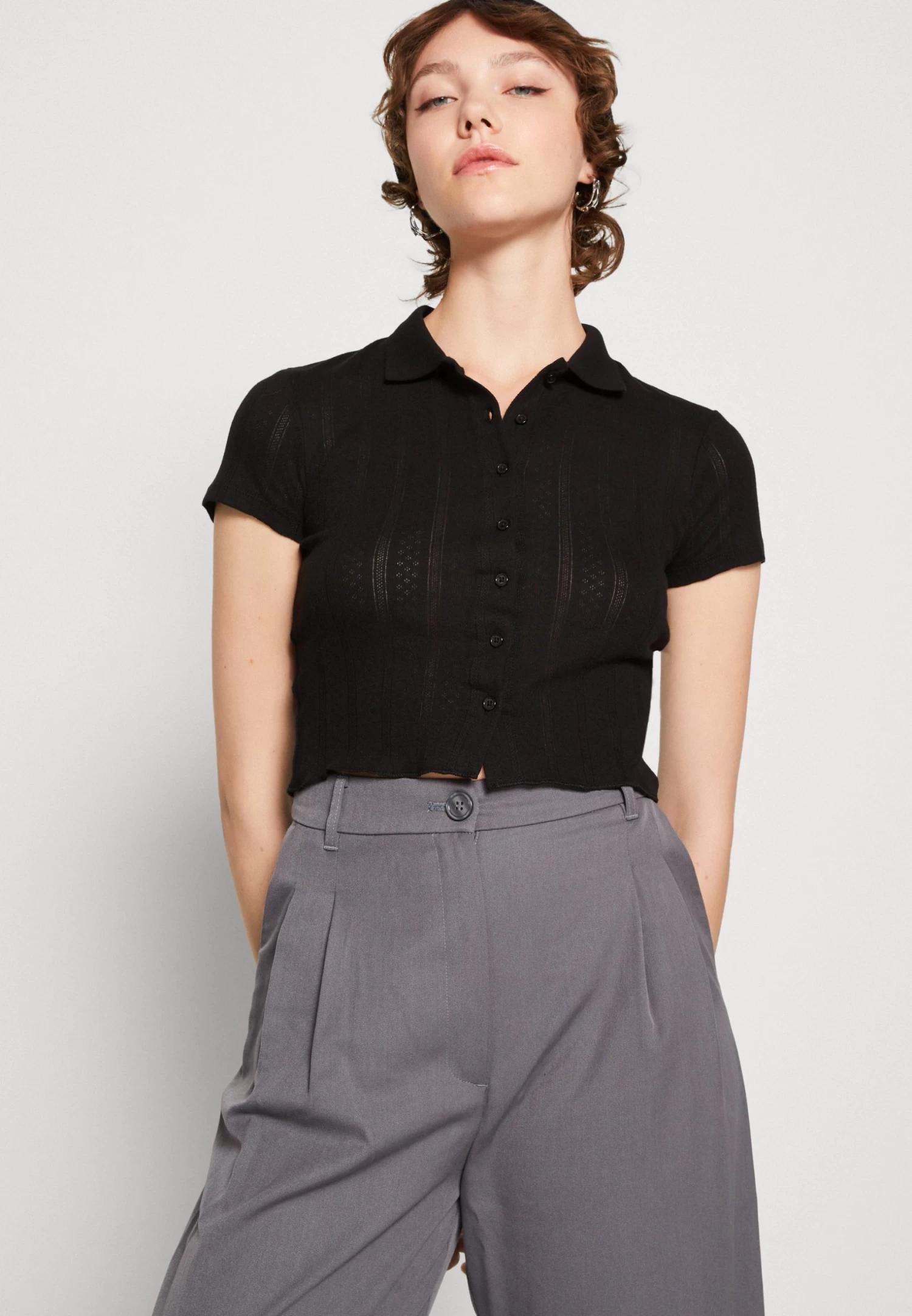 Even&Odd Button-Down Blouse - Black 4 Even&Odd Button-Down Blouse - Black - Image 4