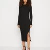 Even&Odd Circ Long Sleeves Midi High Slit Dress - Shift Dress