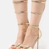 Even&Odd Ankle Cuff Sandals - Gold