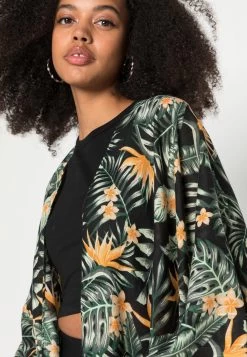 Even&Odd Summer Jacket - Black/Green/Yellow -Even&Odd 99f109d5d5f0492ca7c2b346bfd63f51