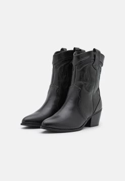 Even&Odd Cowboy/Biker Ankle Boot - Black -Even&Odd a0385480dc4a40b48720ee5e5f0545a7