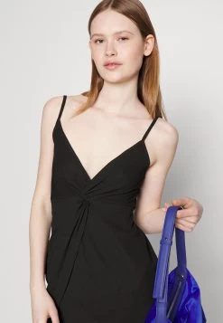 Even&Odd Eo-Ss23-C144-Sj / Strappy V Neck Knot Front Waist Midi Dress / 302 - Red - Day Dress - 802 - Black -Even&Odd a0e45742ce734b45b30b850ac6cda7fb