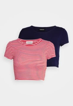 2 Pack - Basic T-Shirt - Red/White/Dark Blue -Even&Odd a1fdbaea533b437baaead670076c1647