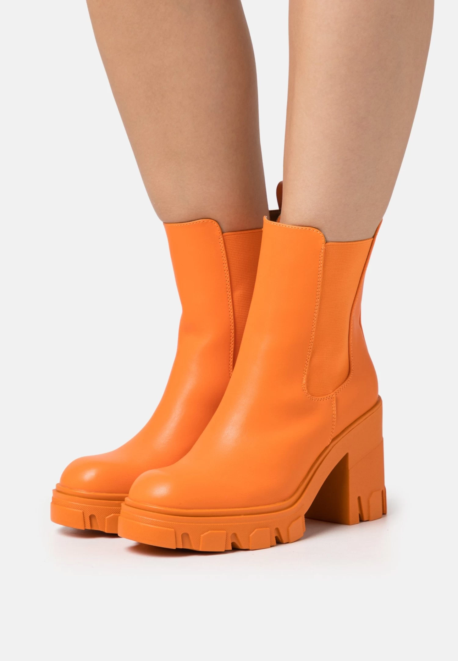 Even&Odd High Heeled Ankle Boots - Orange 1 Even&Odd High Heeled Ankle Boots - Orange