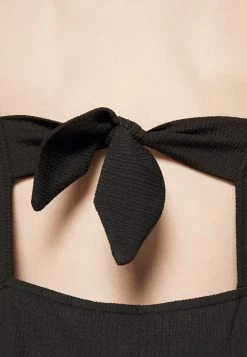 Even&Odd Eo-Ss23-C144-Sj / Strappy V Neck Knot Front Waist Midi Dress / 302 - Red - Day Dress - 802 - Black -Even&Odd a9b77a7984e24b6aa5d9ffe1230c657b