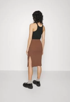 Pencil Skirt With Slit - Pencil Skirt - Brown -Even&Odd c9fa84346b7f4a1b95726dee77e1027d