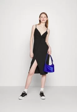 Even&Odd Eo-Ss23-C144-Sj / Strappy V Neck Knot Front Waist Midi Dress / 302 - Red - Day Dress - 802 - Black -Even&Odd cf589921f8ab491c9bc94a76f19c14d1