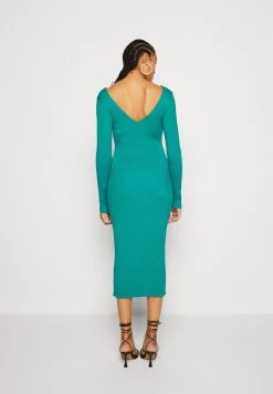 Even&Odd V Ausschnitt Midi Bodycon Strickkleid - Shift Dress - Green -Even&Odd cf70ffb3d2754c82a1b910e457463627