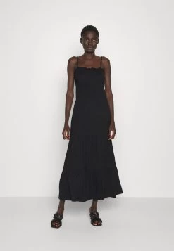 Dress With Tiered Skirt - Maxi Dress - 802 - Black